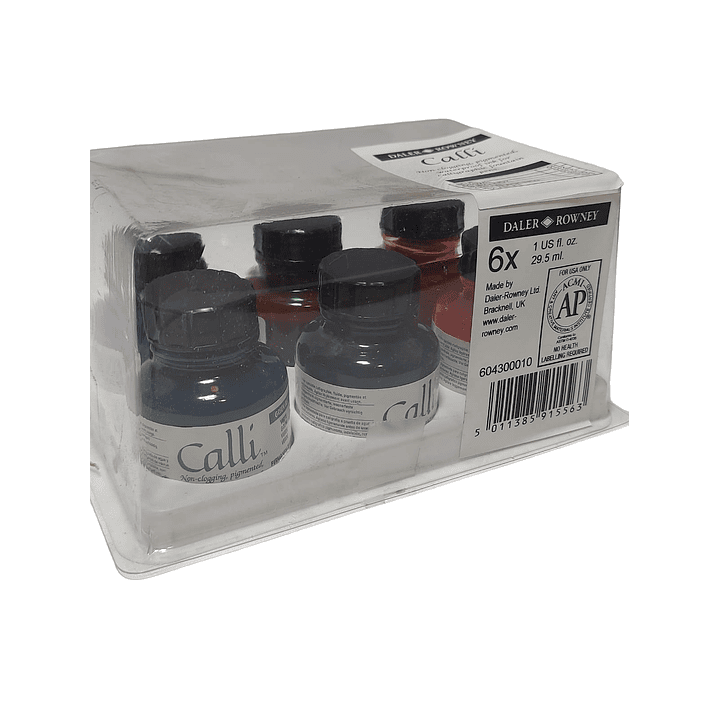 Pack 6 Tintas para Caligrafía Prueba de Agua - Calli 3