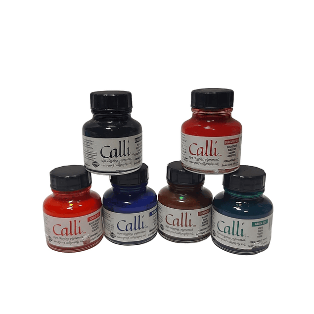 Pack 6 Tintas para Caligrafía Prueba de Agua - Calli