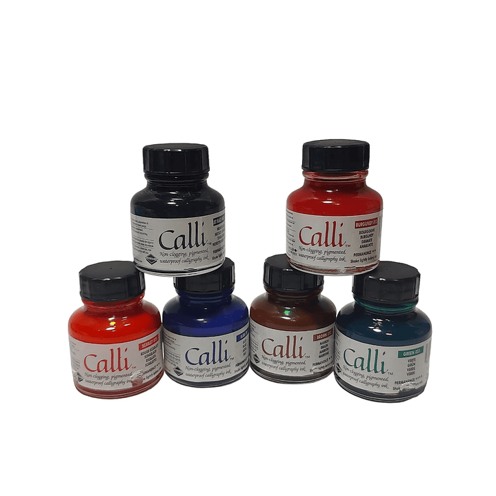 Pack 6 Tintas para Caligrafía Prueba de Agua - Calli 1