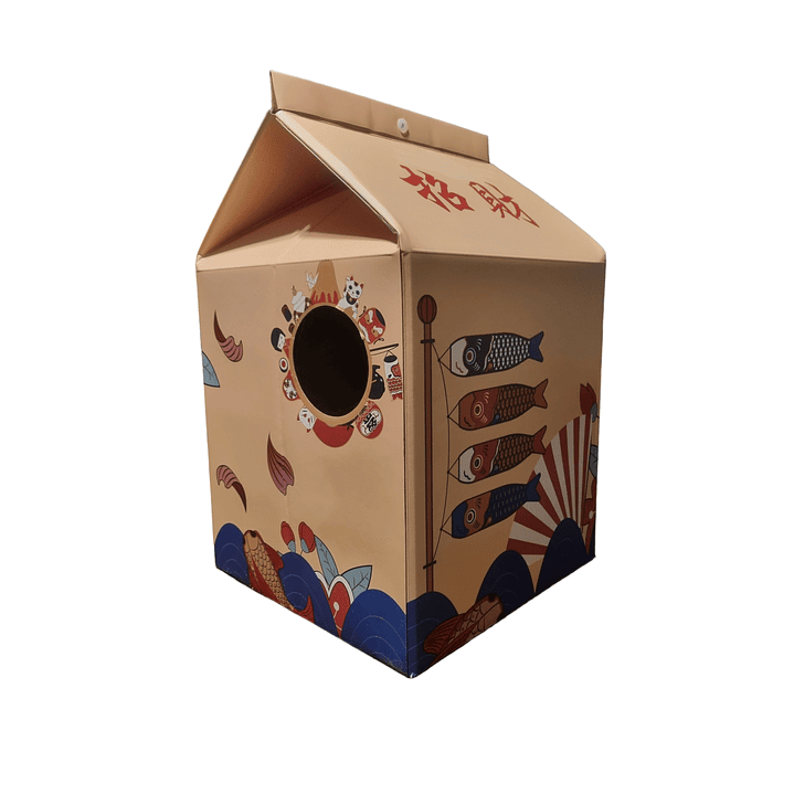 Caja tipo Leche Para Gato, incluye rascador y yerba gatuna 2