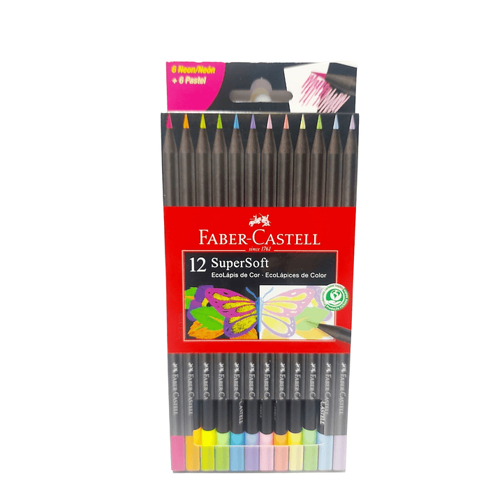 Lápices Faber-Castell SuperSoft 12 Colores Pastel 1