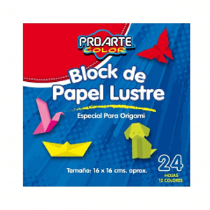 Papel Lustre Origami 16x16cm Proate 24Hojas.