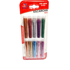 Set Escarcha 10 Colores Dingli