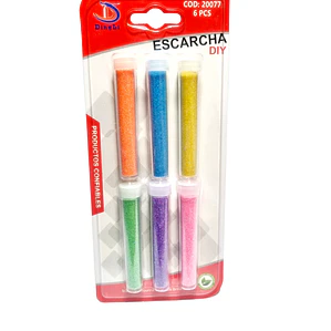 Set Escarchas 6 Colores Fluor 7gr Aprox