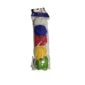 Pack 5 mini ovillo de lana Colores.