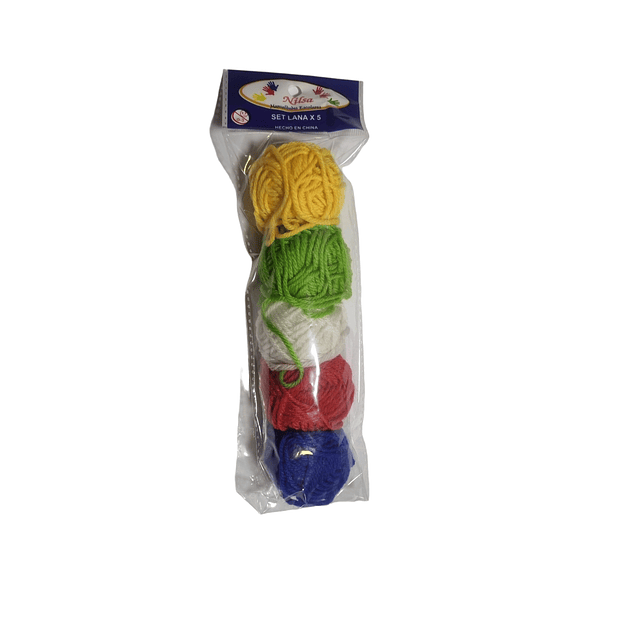 Pack 5 mini ovillo de lana Colores.