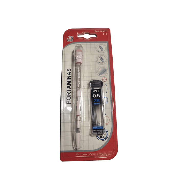 Portaminas Rosado 0.5 + minas /10907 1