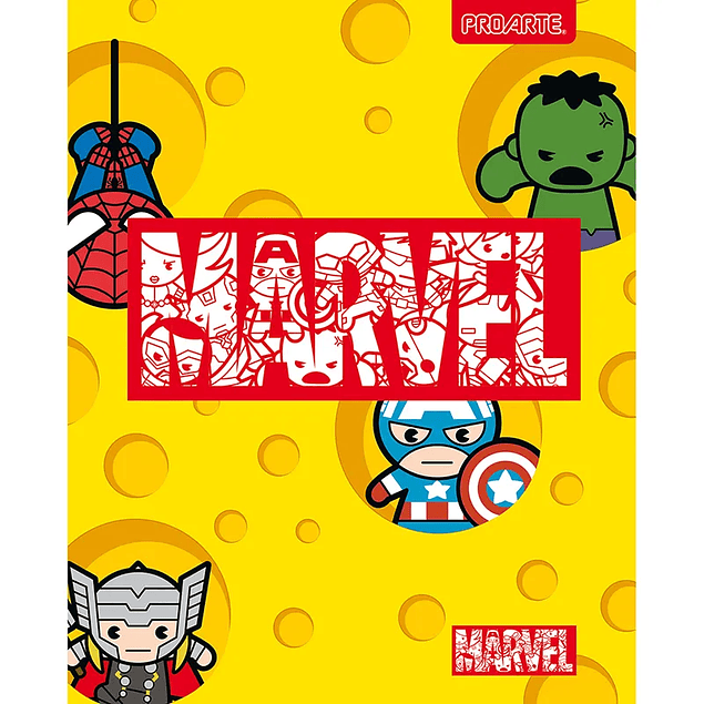 Pack 10 Cuadernos Universitarios Proarte 100hjs. Marvel Kawai