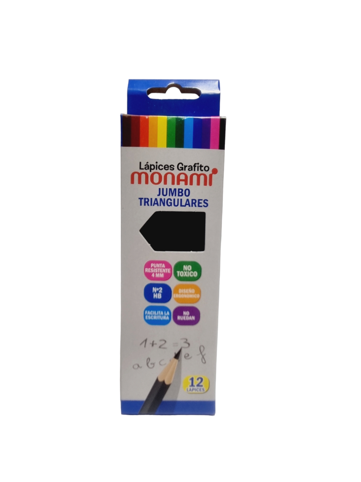 Pack 12 Lapices Grafito Jumbo Triangulares Monami