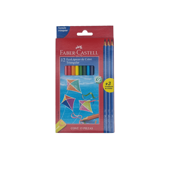 Lápices color triangular Faber-Castell 12 color + 3 grafito 2