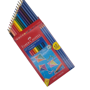 Lápices color triangular Faber-Castell 12 color + 3 grafito
