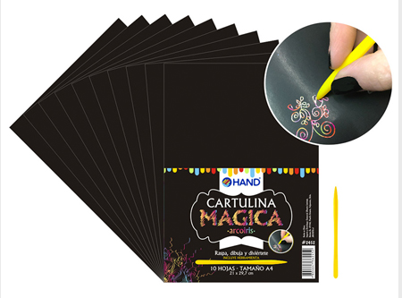 Cartulina Magica Arcoiris - Raspa y dibuja.
