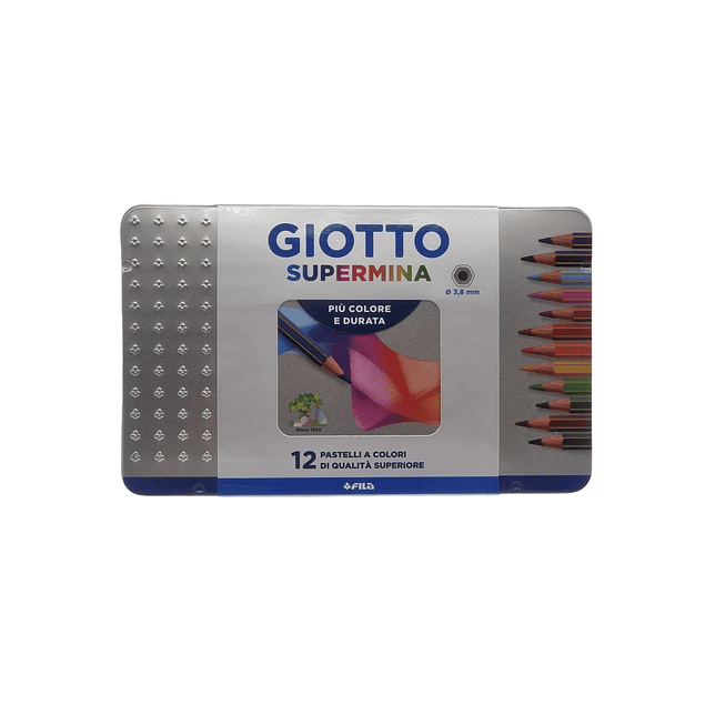 Giotto Supermina 12 Colores Estuche metalico