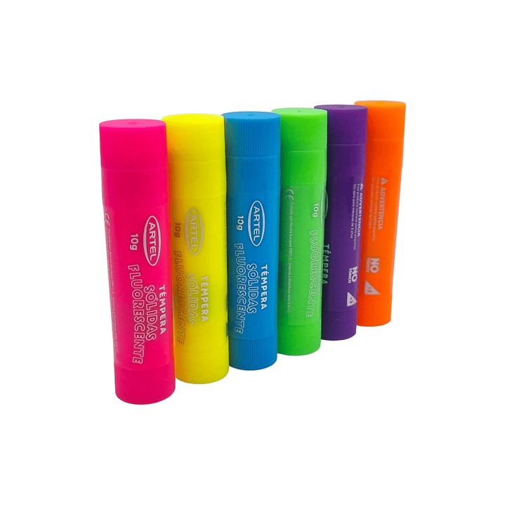 Tempera Solida Fluorescente 6 colores Artel 1