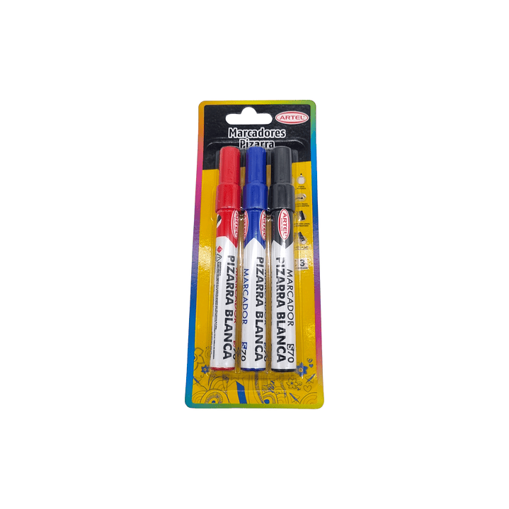 Pack 3 marcadores de Pizarra Artel S70 2