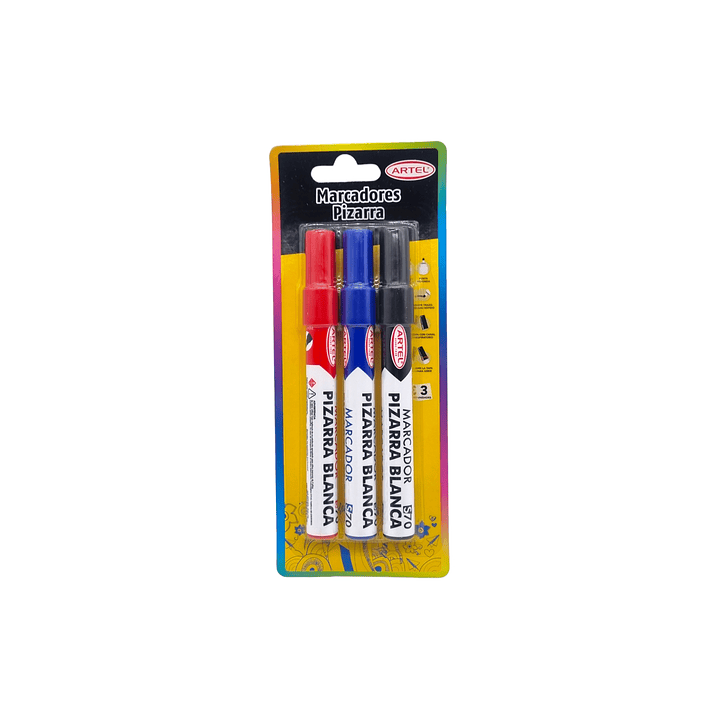 Pack 3 marcadores de Pizarra Artel S70 1