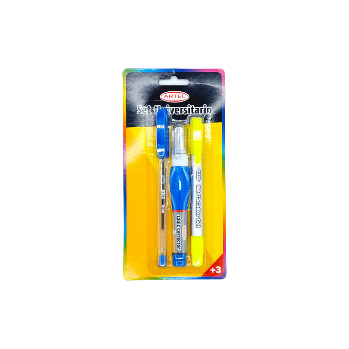 Set universitario - Lapiz corrector y destacador. 1