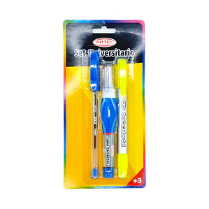 Set universitario - Lapiz corrector y destacador.