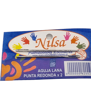 pack 2 Aguja de lana metalica punta redonda Nilsa