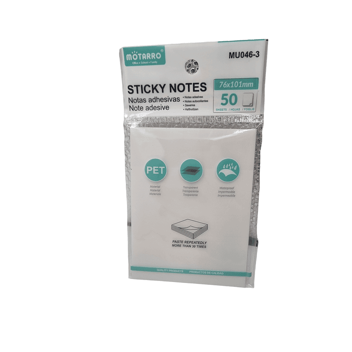 Notas adhesivas Transparentes Blanca 76x101mm  1