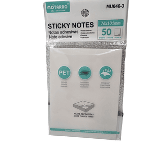 Notas adhesivas Transparentes Blanca 76x101mm 