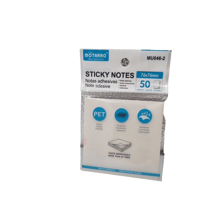 Notas adhesivas Transparentes Blanca 76x76mm  1