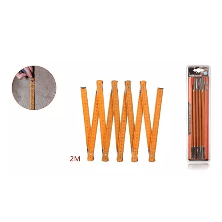 Regla Plegable De Madera 2mts. 1