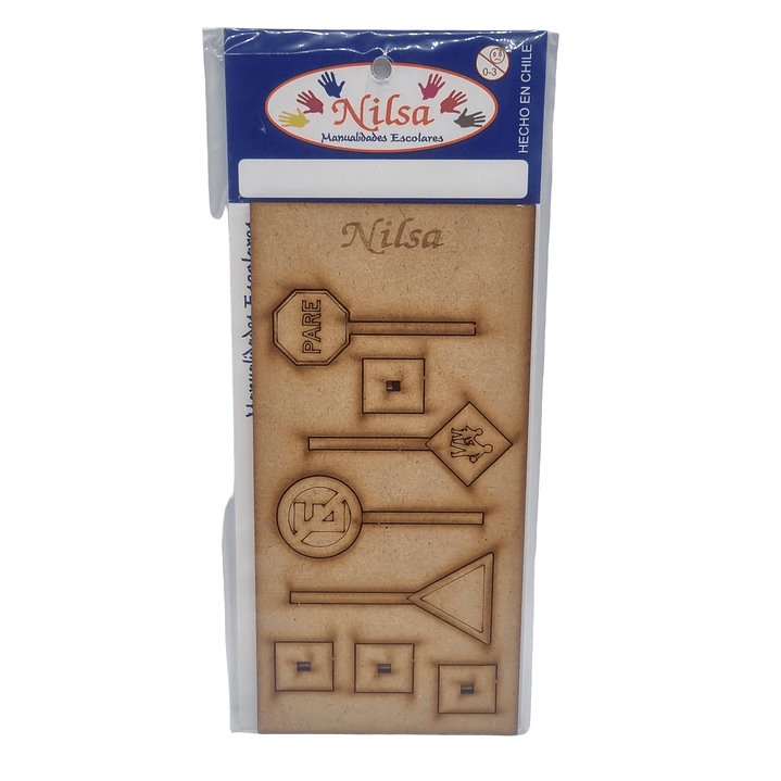 Pack 4 señales de transito para  maqueta corte laser /Nilsa 1