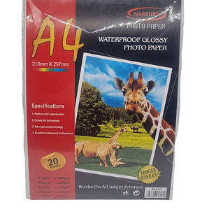 Papel Fotográfico A4 200g 20Hojas /95397