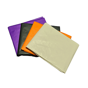 Pack 12 pliego papel volantín Morado negro naranja y Blanco