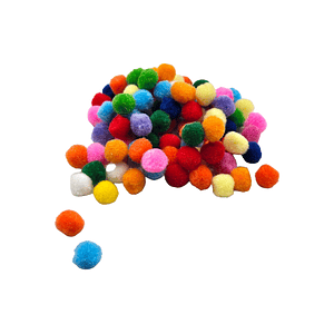 Pompon multicolores 15mm 
