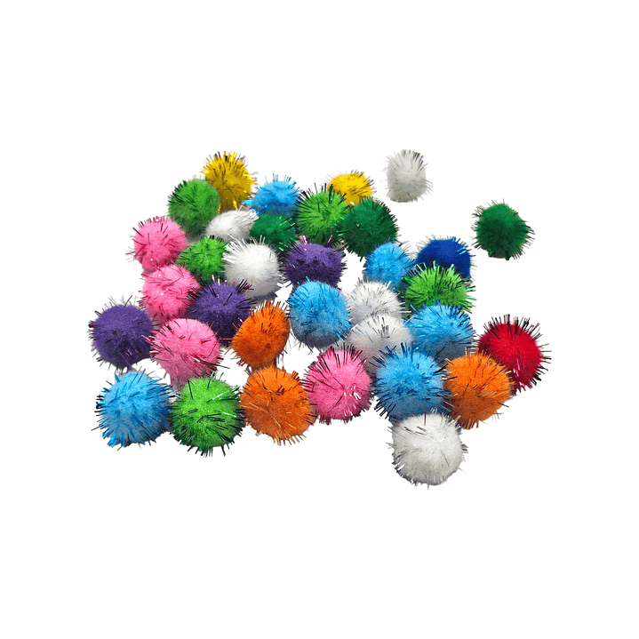 Pompon metalizado multicolor 20mm  1