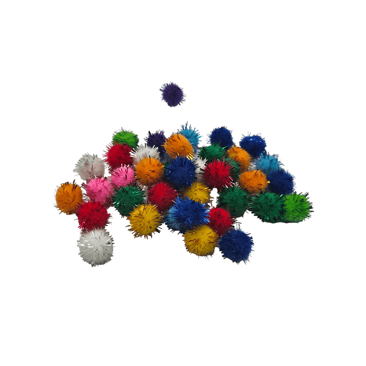 Pompon metalizado multicolor 15mm  1