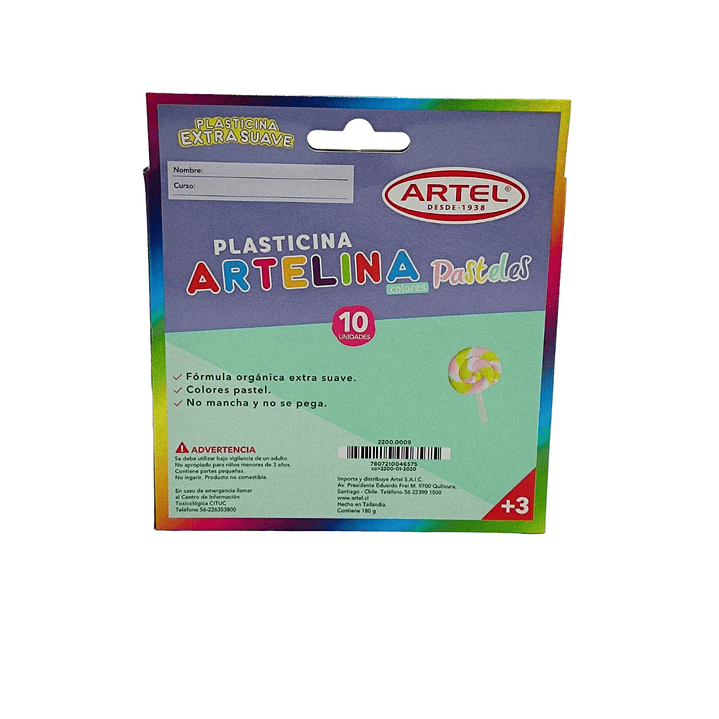 Plasticina Artelina colores Pasteles 10 unidades. 3