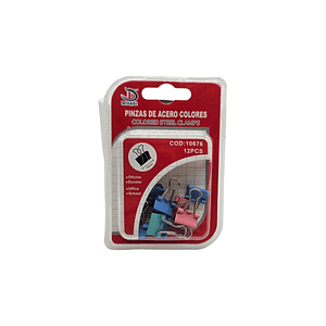 Clip Metálico de colores 1.5cm de Ancho 12 Unidades Binder clip