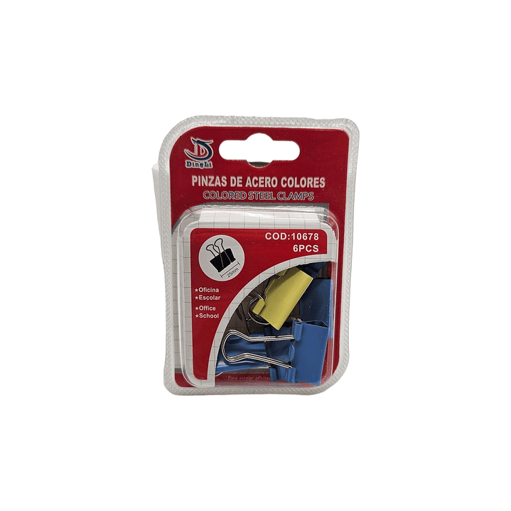 Clip Metálico de colores 1.5cm de Ancho 12 Unidades Binder clip 2