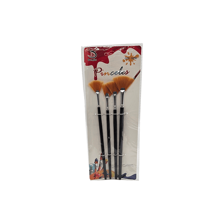 Pincel tipo abanico 4 unidades 1