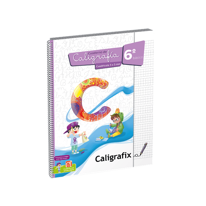 Cuaderno Caligrafix - Caligrafía Cuadricula 5x5 6° Básico 1