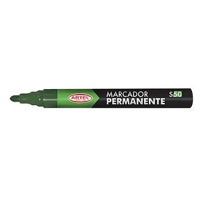 Plumón Marcador permanente S50 Verde punta Redonda Artel