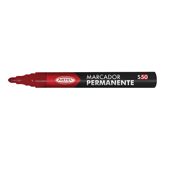 Plumón Marcador permanente S50 ROJO punta Redonda Artel 1