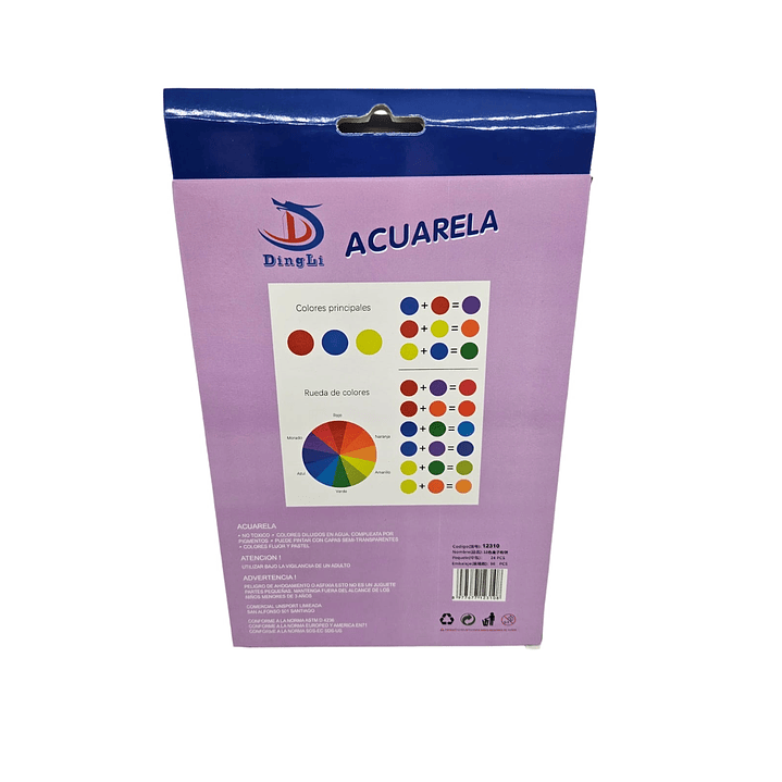 Acuarela 18 colores + pincel /10282 4