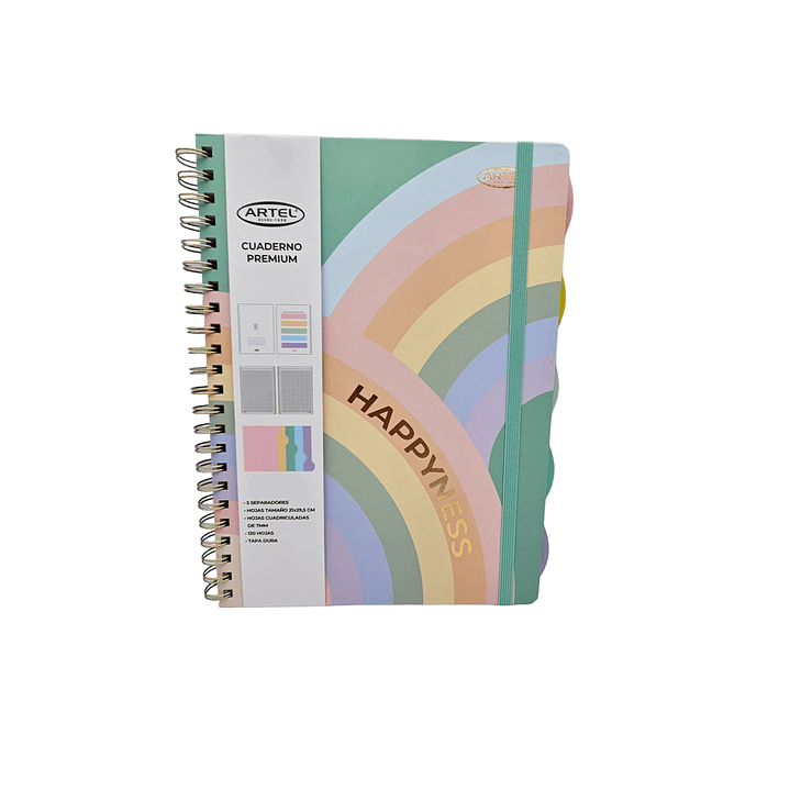 Cuaderno Premium HAPPYNESS  Artel con separadores. 1