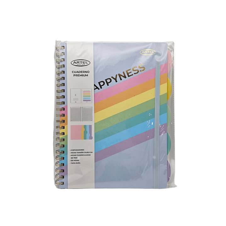 Cuaderno Premium HAPPYNESS  Artel con separadores. 5
