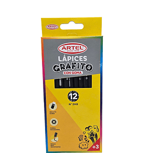 Lapices grafito con goma Artel Hexagonales