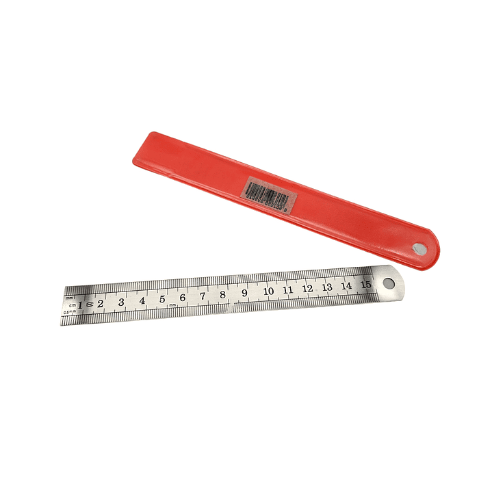 Regla metalica 15 cms con funda 1