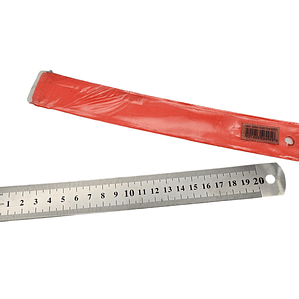 Regla metalica 20 cms con funda