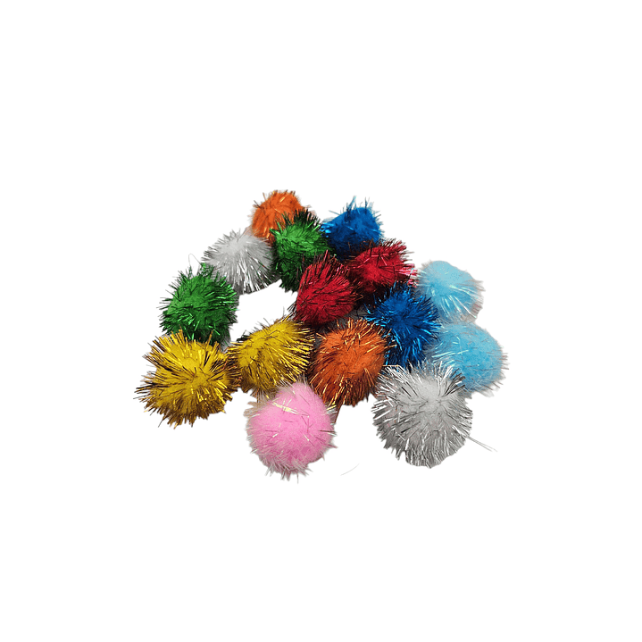 Pompon metalizado multicolor 25mm 1
