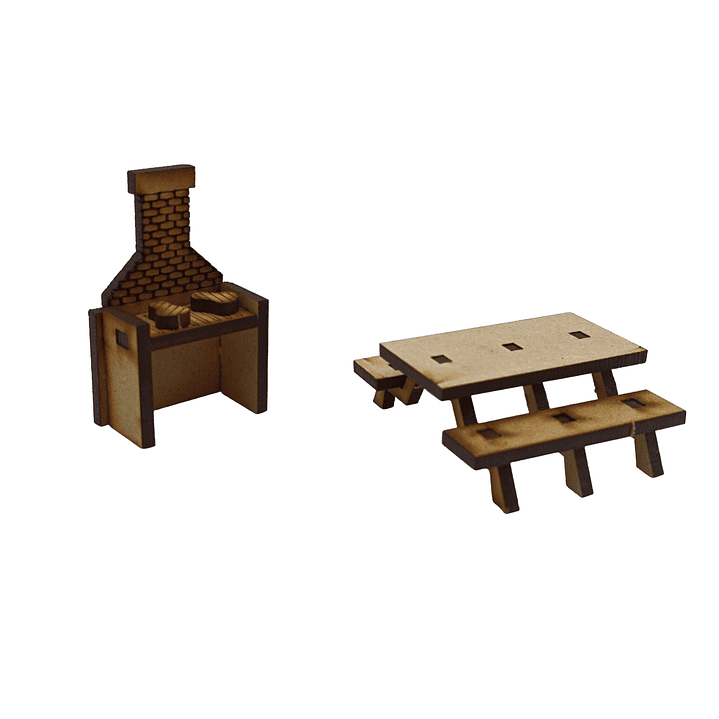 Muebles de Camping Para maqueta Corte láser /Nilsa 3