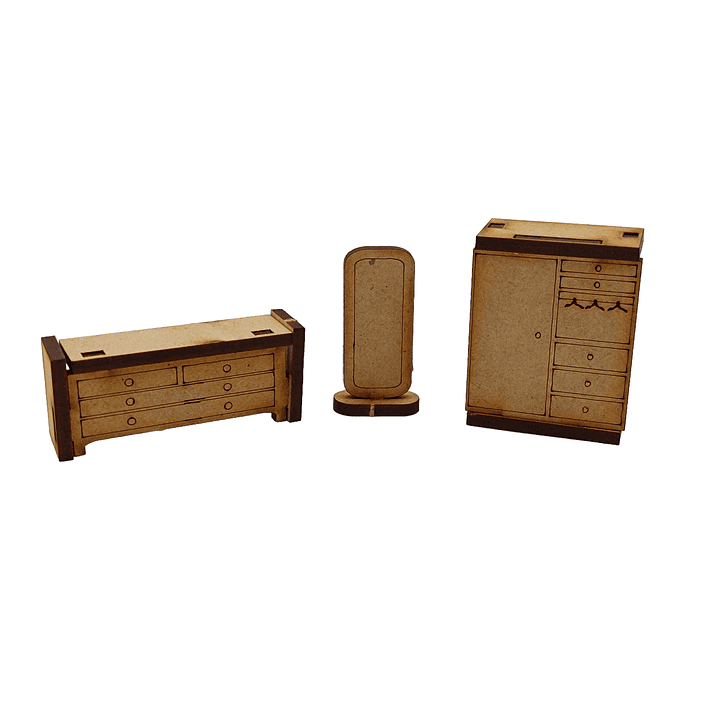 Pack Closet + Comoda para maqueta Corte laser /Nilsa 2