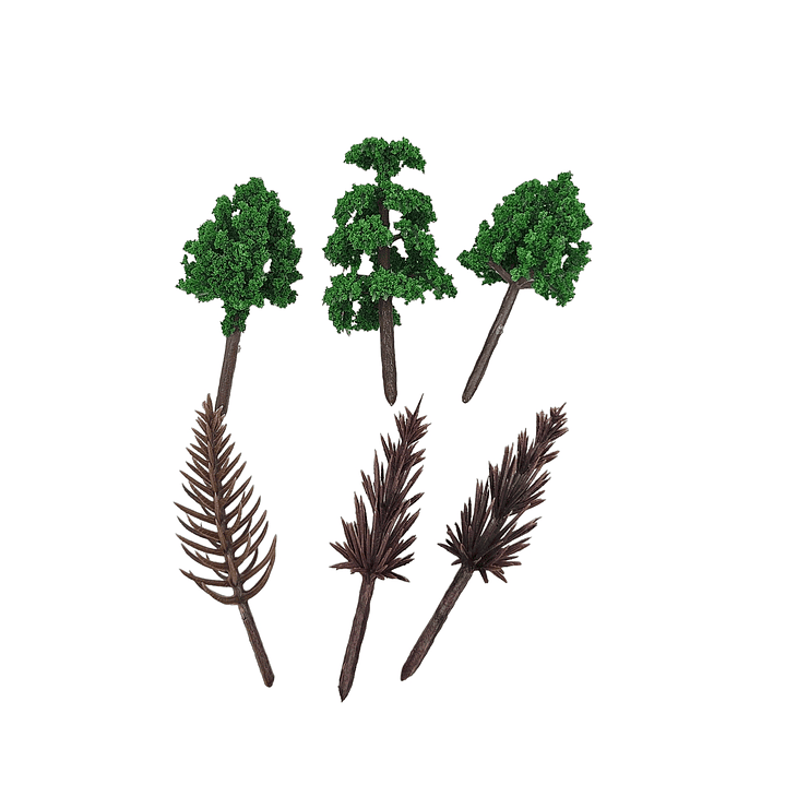 Pack 6 Arboles Maqueta Verde-Café 1